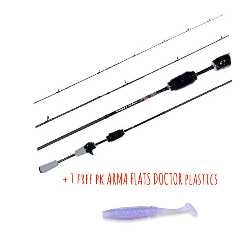 Load image into Gallery viewer, Insalt Finesse Explorer 6'3" Spin Rod ISFE63S (2 Piece) + Free Arma Plastics BUNDLE
