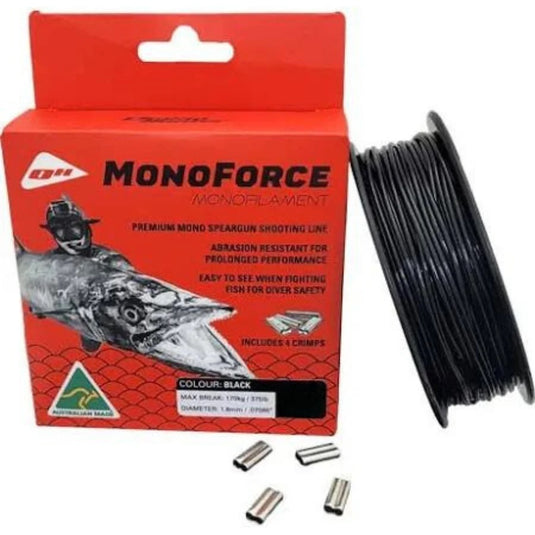 Ocean Hunter 1.8mm Monoforce Monofilament Black w/4 crimps 10m