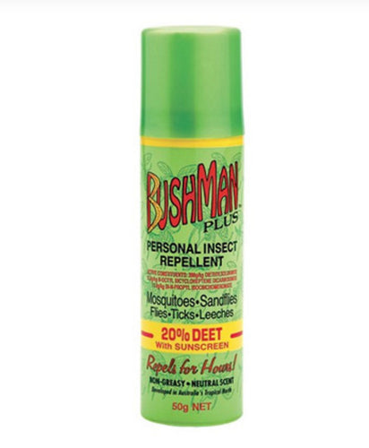 Bushman 50g 20% DEET with Sunscreen - Aerosol