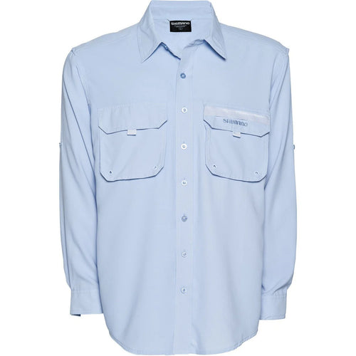 SHIMANO Mens Skyway Blue Vented Fishing Shirt