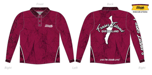 Tackle World Fraser Island (K’Gari) Maroon Fishing Jersey