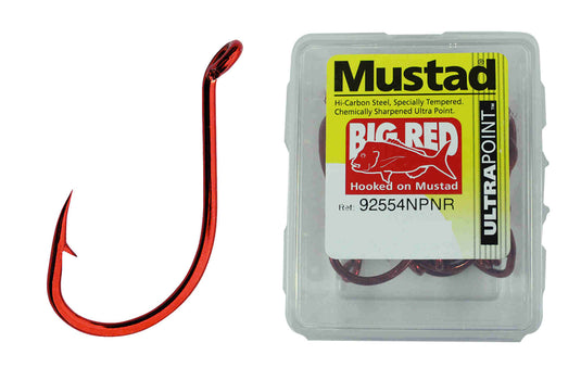 Mustad Big Red 2X Strong Suicide Hooks - 25 pack