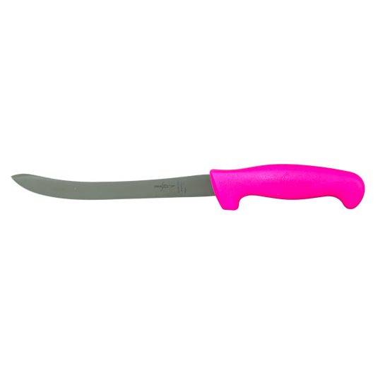 Sicut Pink Handle 8” Curved Fillet Knife 1/2 flex - LIMITED RUN