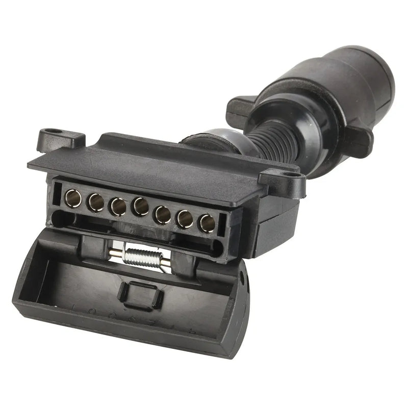Load image into Gallery viewer, Narva Trailer Connector 7 Pin Small Round plug on car to 7 Pin Flat on trailer
