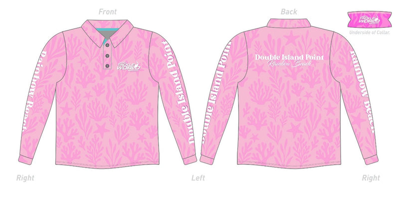 Load image into Gallery viewer, Tackle World Rainbow Beach - Double Island Point Pink Fishing Jersey
