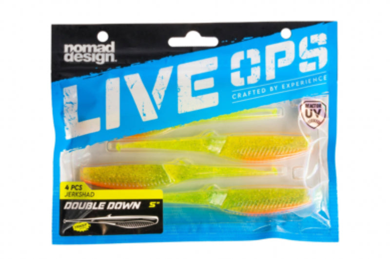 Load image into Gallery viewer, Nomad Live Ops Double Down Jerkshad 5” (4 Pack)
