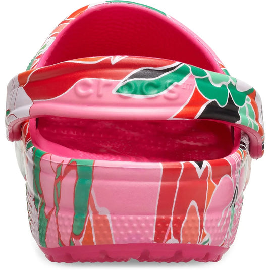 Crocs Classic Woodcut Floral Clog - Dragonfruit