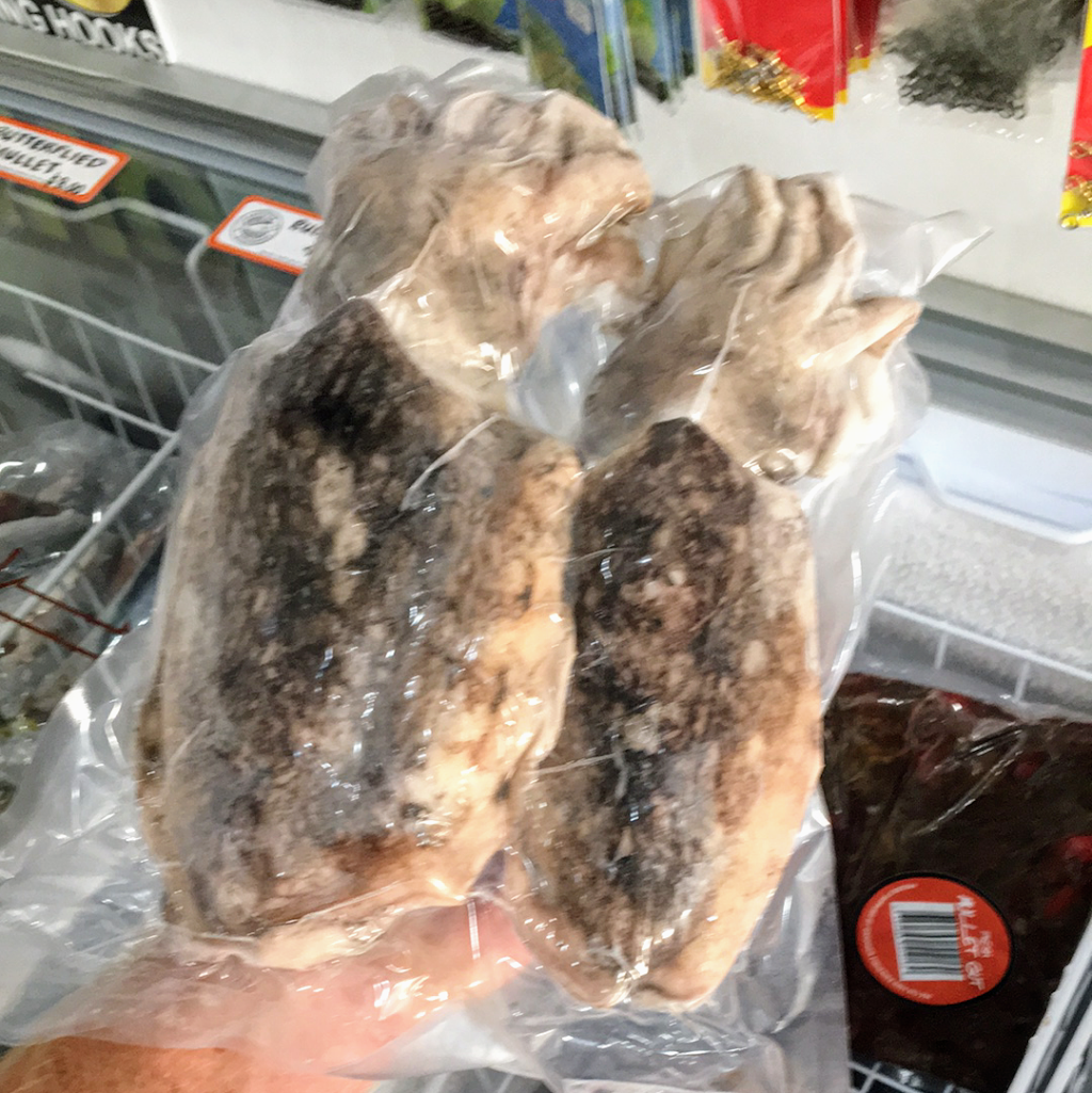 Large Cuttlefish frozen in cryovac bag ready for bait